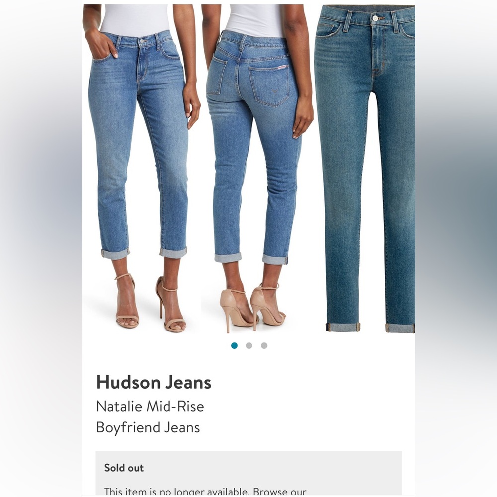 Hudson Midrise Natalie Boyfriend Jeans- Sz 30- Light Blue- Great Condition